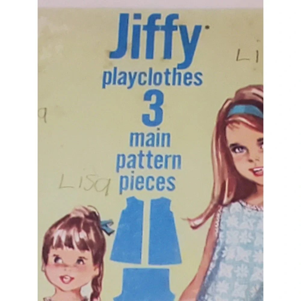 Vintage Simplicity 6039 Jiffy Sewing Pattern Child Size 5 Dress Top Shorts 1960s